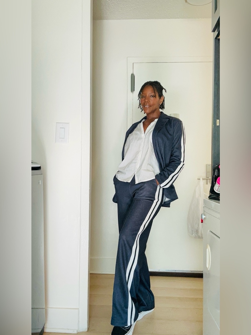Two-Piece Blazer Set w/ Sport Stripe Detail – NEW